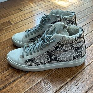 P448 Star2.0 Silver Python-Embossed High-Top Sneakers - size 39